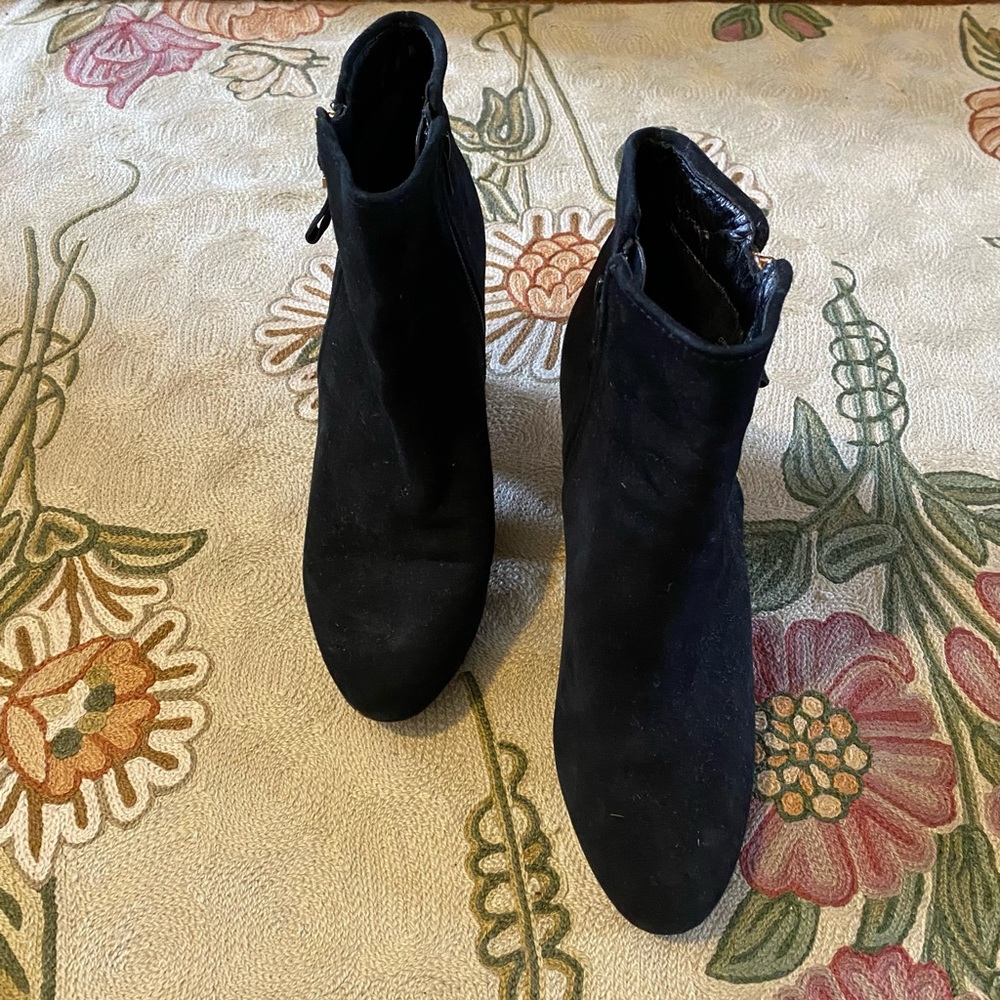 Black suede zip booties size 39(8)